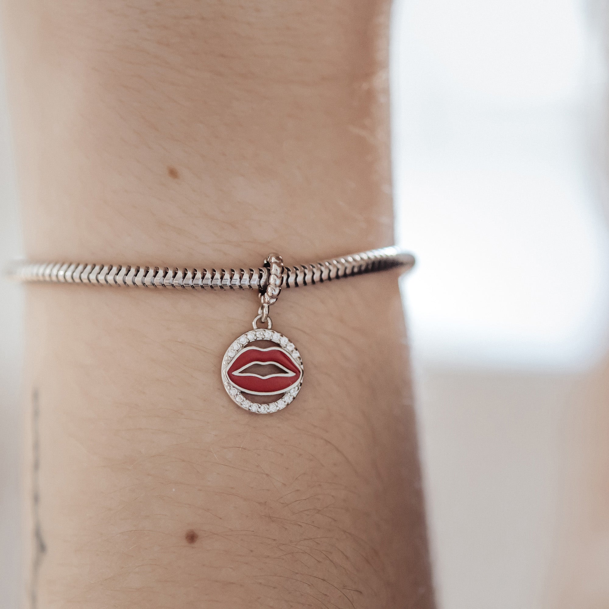 Bonsoir Madame - Dangle Charm 4 mm with Bracelet - Sterling Silver