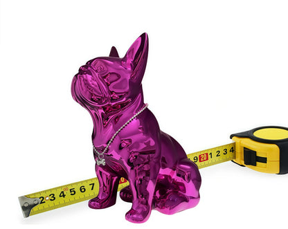 Adorable French Bulldog Sculpture Home Living Room Bedside Table Decoration Cute Pet Themed Figurine