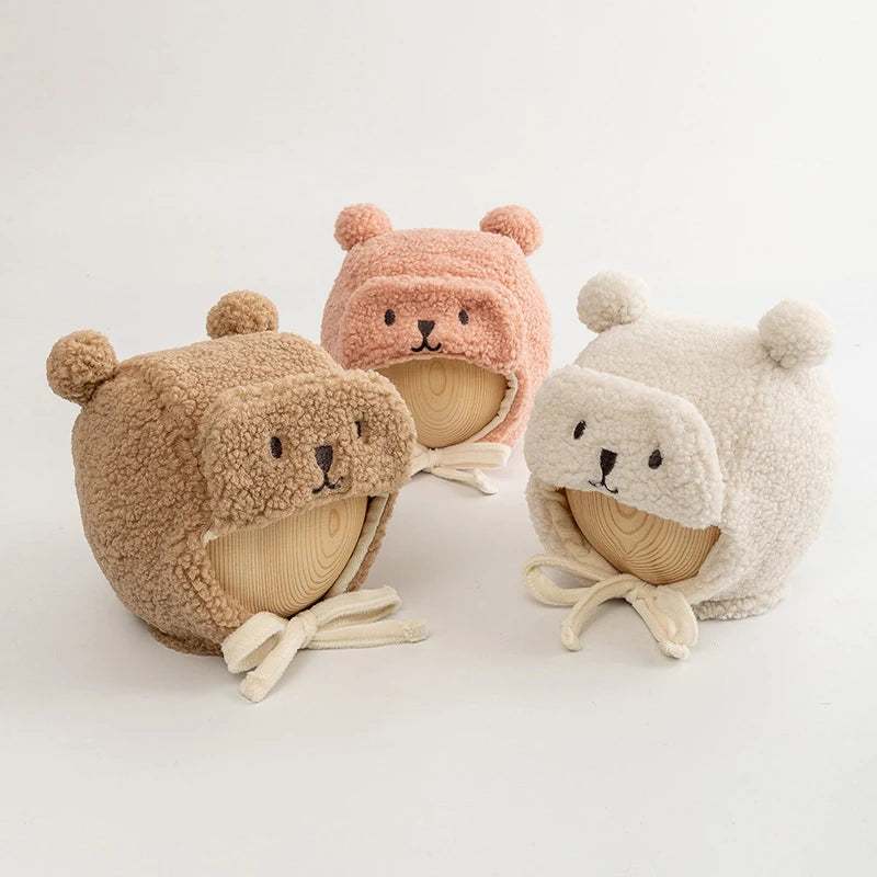 Pet Dog Hat For French Bulldog English Bulldog Plush Hat Winter Warm Cute Bear Hat Cartoon Caps For Puppy Pet Dog