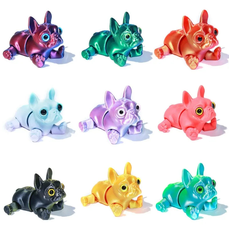 3D-gedrucktes Hundemodell, einfarbig, bewegliche Pitbull-Hundepuppe, mehrfach gelenkige Tierfigur, Tischdekoration