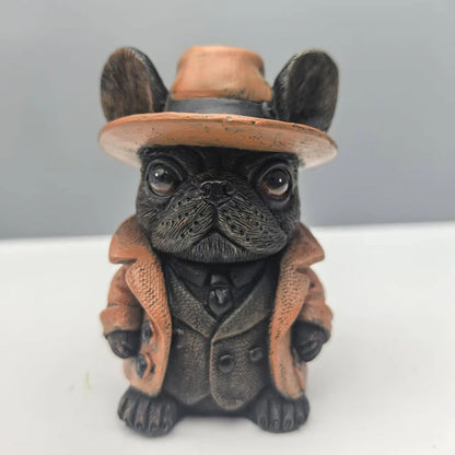 ?CC55?Handmade French Bulldog Statue Garden Decor Resin Crafts Dog Lover Gift Sculpture Patio Lawn Courtyard Home Decoration