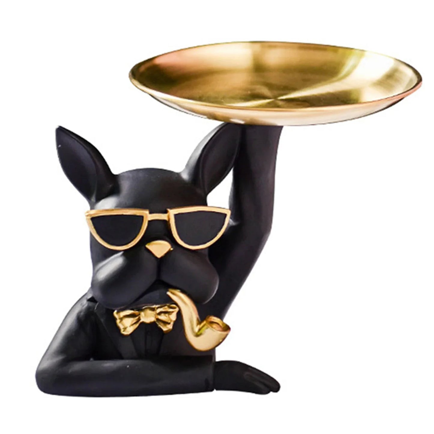 French Bulldog Sculpture Dog Statue with Tray and Keys Holder Storage Gift Home Decor Ornaments Rood Decor Animal Figurine