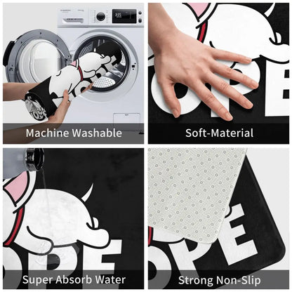 Custom Cute French Bulldog Doormat Anti-Slip Entrance Kitchen Bathroom Door Floor Mat Garage Rug Carpet Footpad