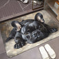 1pc French Bulldog Cute Dog Floor Printed Mat, Non-slip Mat, Machine Washable Polyester Fabric, Suitable for Bedroom Living Room