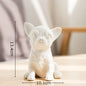 Lovely Puppy Ceramic Sculpture French Bulldog Ornaments Crafts White Dog Miniature Figurines Desk Decoration Animal Statue