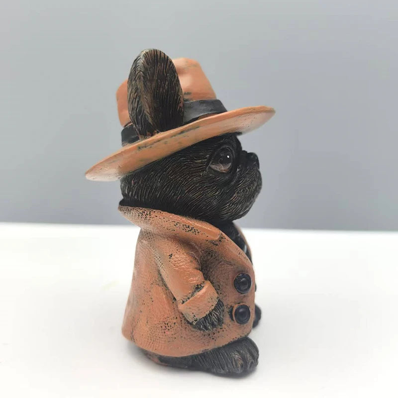 ?CC55?Handmade French Bulldog Statue Garden Decor Resin Crafts Dog Lover Gift Sculpture Patio Lawn Courtyard Home Decoration