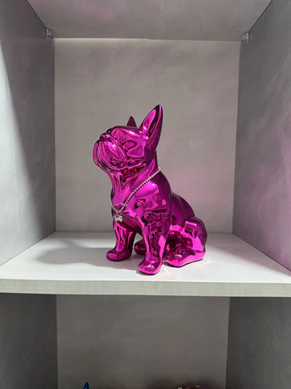 Adorable French Bulldog Sculpture Home Living Room Bedside Table Decoration Cute Pet Themed Figurine