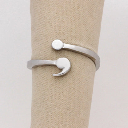 Semicolon Adjustable Women Rings