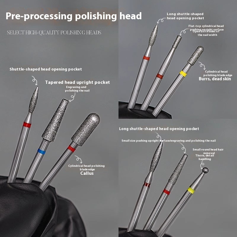 Pre-dismounting Polishing Head Set Of Diamond Sand For Manicure