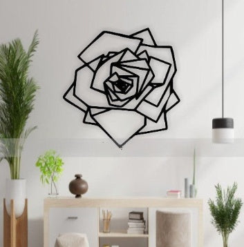 Geometric Rose Acrylic Wall Art