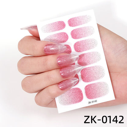 Internet Celebrity Gradient Onion Powder Little Nail Stickers