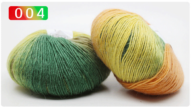 Pure Wool Long Rainbow Dyed Yarn