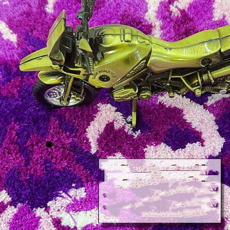 Round Brassica Oleracea Flowers Pile Floor Covering