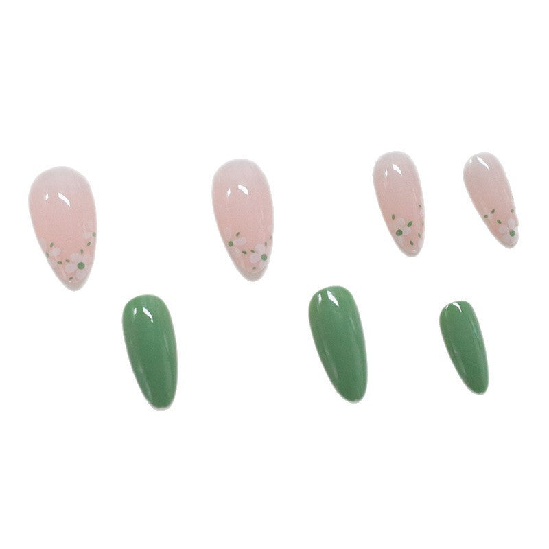 New Simple Cute White Little Flower Long Green Section