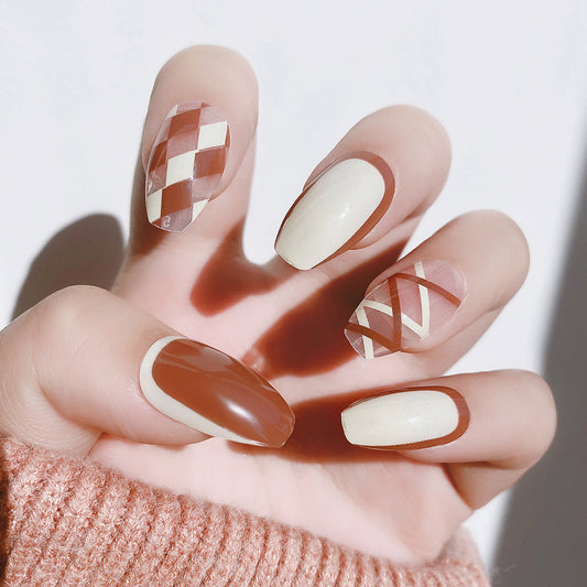 Checkerboard Lattice Line Jelly Glue Nail Manicure