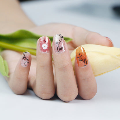Internet Celebrity Gradient Onion Powder Little Nail Stickers