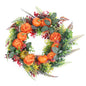 1Pc 17.71IN Autumn Wreath With Pumpkin Mixed Leaves Berries Flowers Fall Decoration For Indoor Outdoor Window Wall Front Door In Halloween Thanks Giving Day