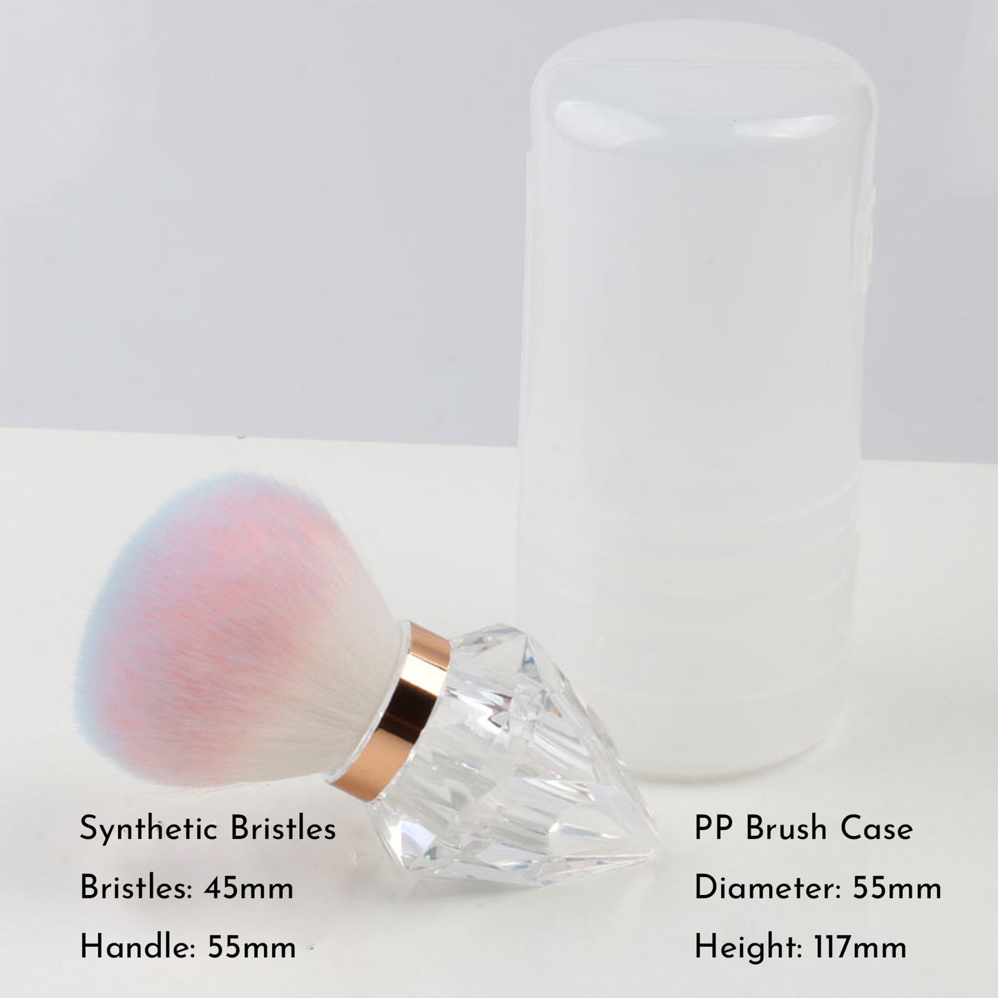 Large Portable Diamond Nail & Makeup Dust Brush For Powder, Nail Art, Cosmetics