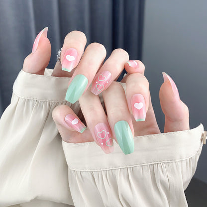 Nail Beauty New Hand-painted Fake Nail Tip Tulip Patch