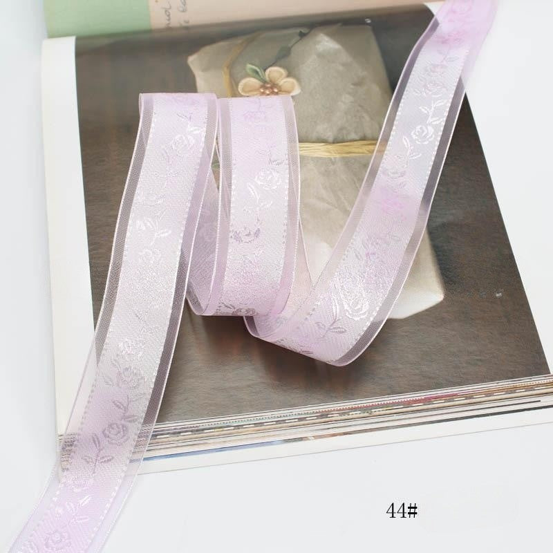 Textured Rose Jacquard Snow Yarn Ribbon Holder Ribbon Diy Butterfly Companion Hand Gift Ribbon Ornament Material