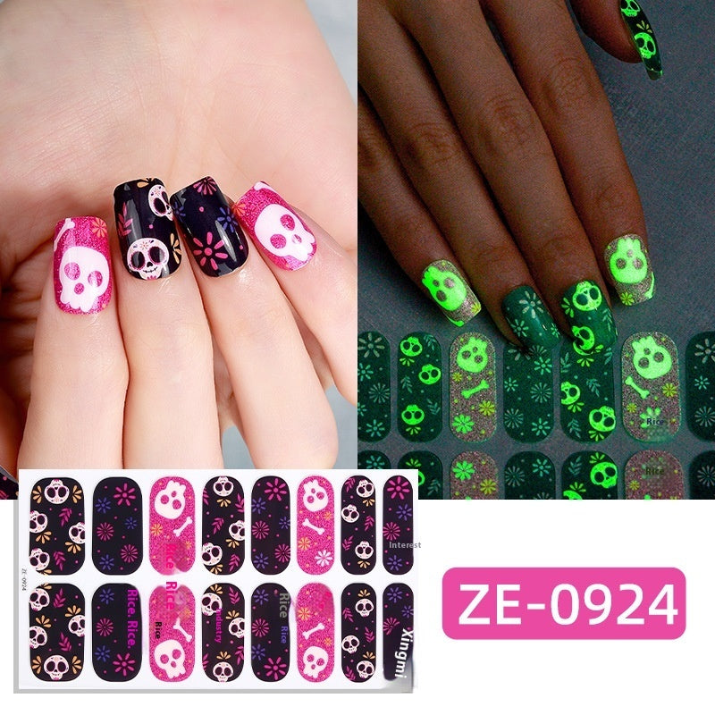 Dark Ghost Pumpkin Skull Nail Sticker