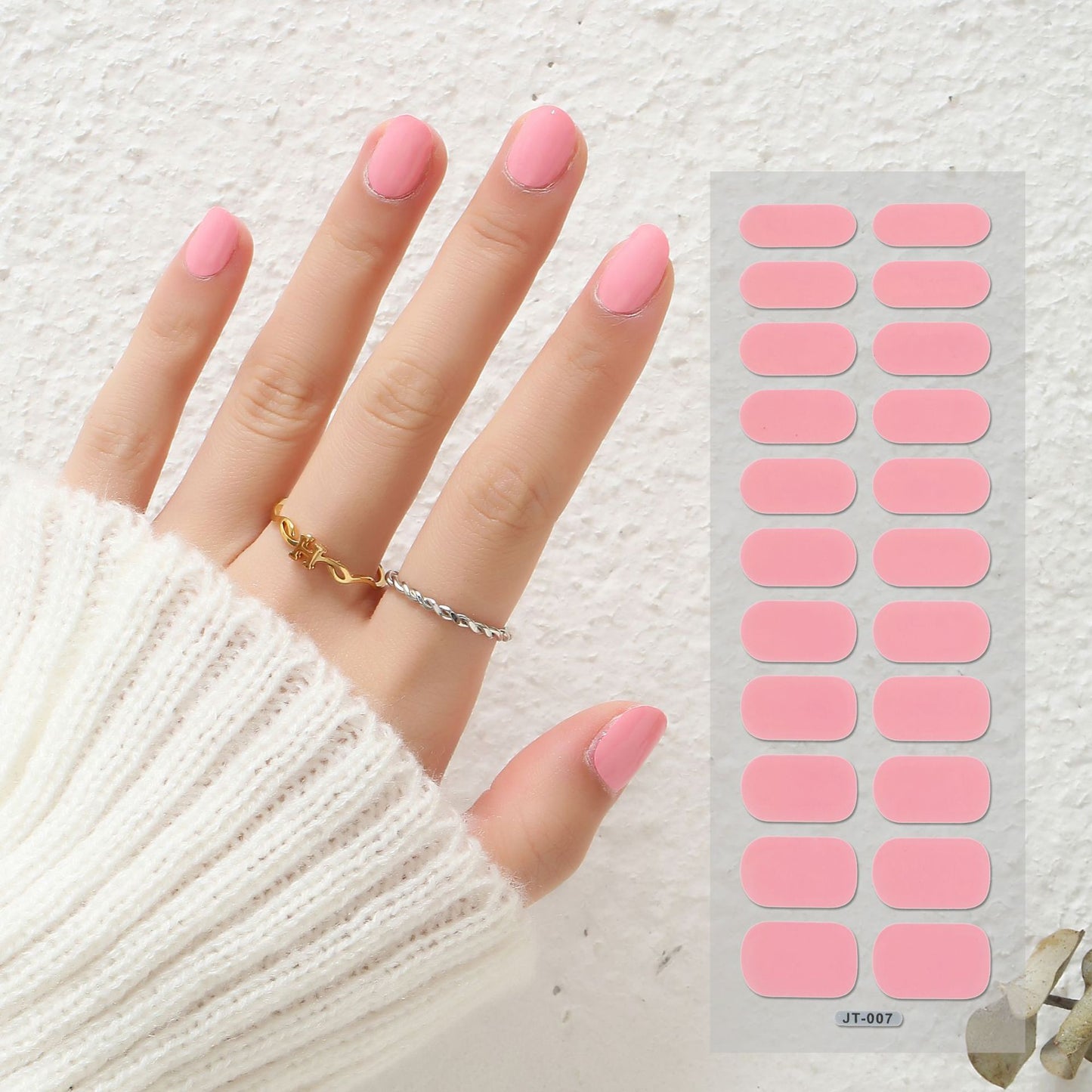 Foreign Trade Wholesale 22 Refers To Solid Color Semi-curing Gel Gel Nail Sticker Uv Phototherapy Semi-curing Nail Sticker Factory
