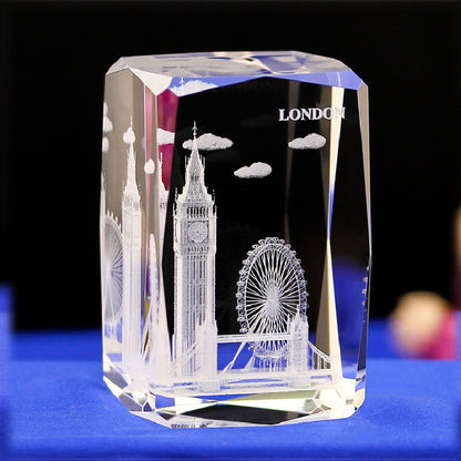 Interior Carving 3D Animal Series Crystal Statue Tourist Souvenir