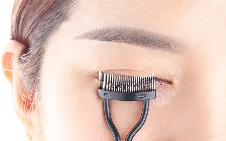 1 Pcs Eyelash Separator Metal Teeth Foldable Eyelash Curler Beauty Makeup Stainless Eyelash Brush Comb Mascara Curl Makeup Tool