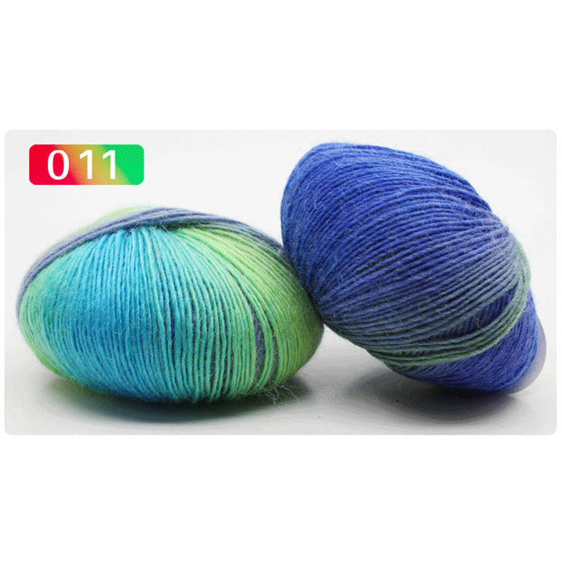 Section Dyed Rainbow Wool Yarn