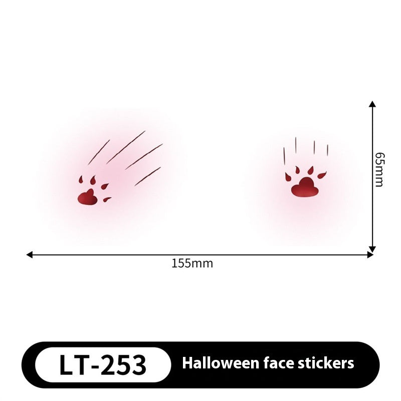 Halloween Makeup Stickers Dress Up Cute Painted