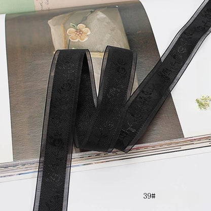 Textured Rose Jacquard Snow Yarn Ribbon Holder Ribbon Diy Butterfly Companion Hand Gift Ribbon Ornament Material