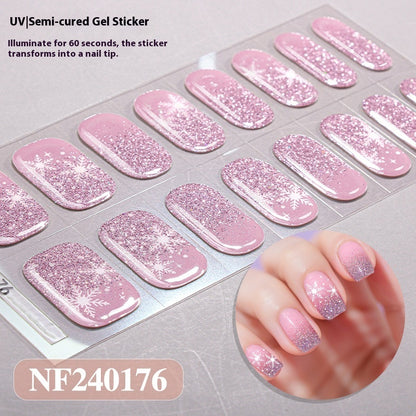 Semi-cured New Christmas Gel Nail Stickers