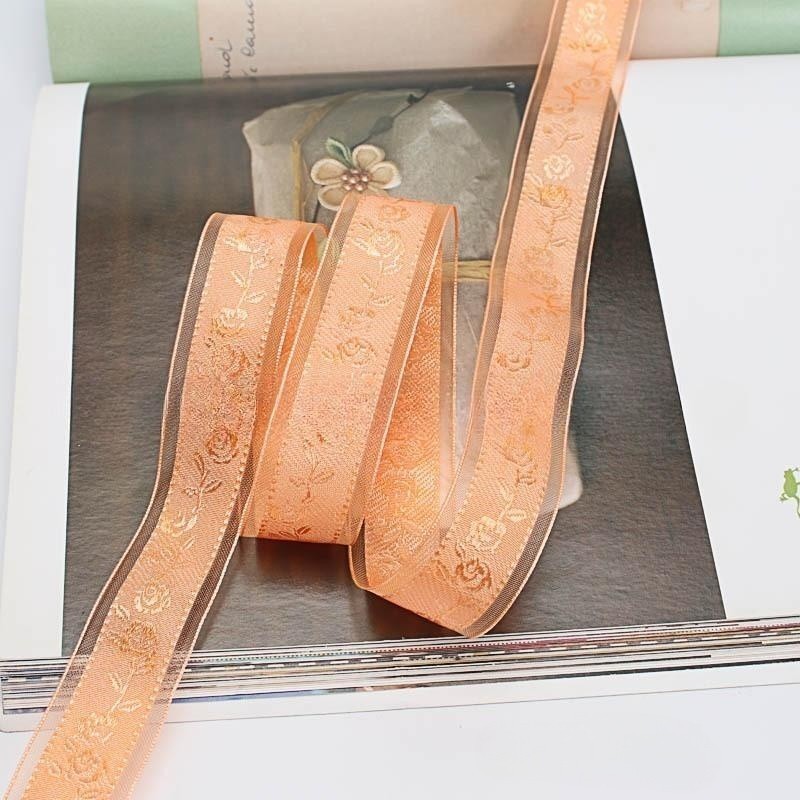 Textured Rose Jacquard Snow Yarn Ribbon Holder Ribbon Diy Butterfly Companion Hand Gift Ribbon Ornament Material