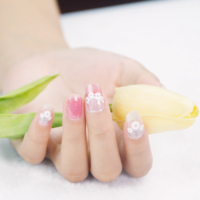 Internet Celebrity Gradient Onion Powder Little Nail Stickers