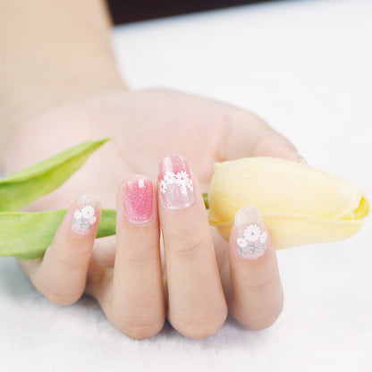 Internet Celebrity Gradient Onion Powder Little Nail Stickers