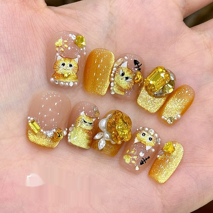 Cat's Eye Wear Nail Short Exquisite Cute Wear Manicure