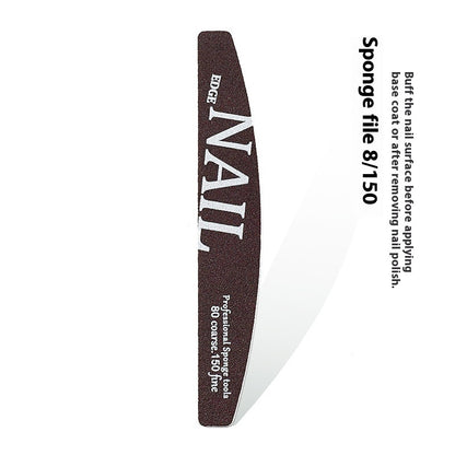 Manicure Nail File Polish Rub Pieces Nail Scissors Sponge Rub Burnishing Stick Nail Beauty Tool Set
