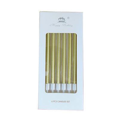 Electroplating Pencil Candle Straight Rod Birthday Gold Champagne Gold Color Wedding Party Decoration