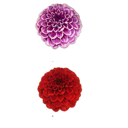 Round Brassica Oleracea Flowers Pile Floor Covering