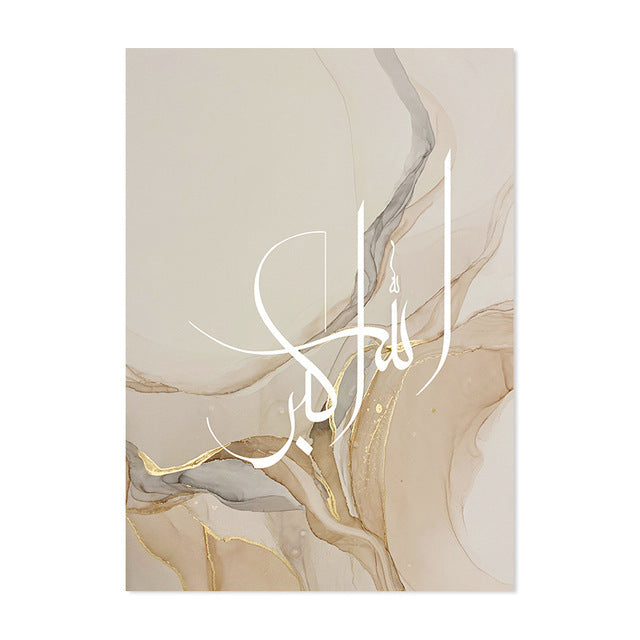 Gold Marble Fluid Abstract Poster Canvas Painting