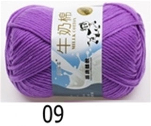 5-Strand Milk Cotton Wool Woven Medium Thickness Doll Slippers Yarn