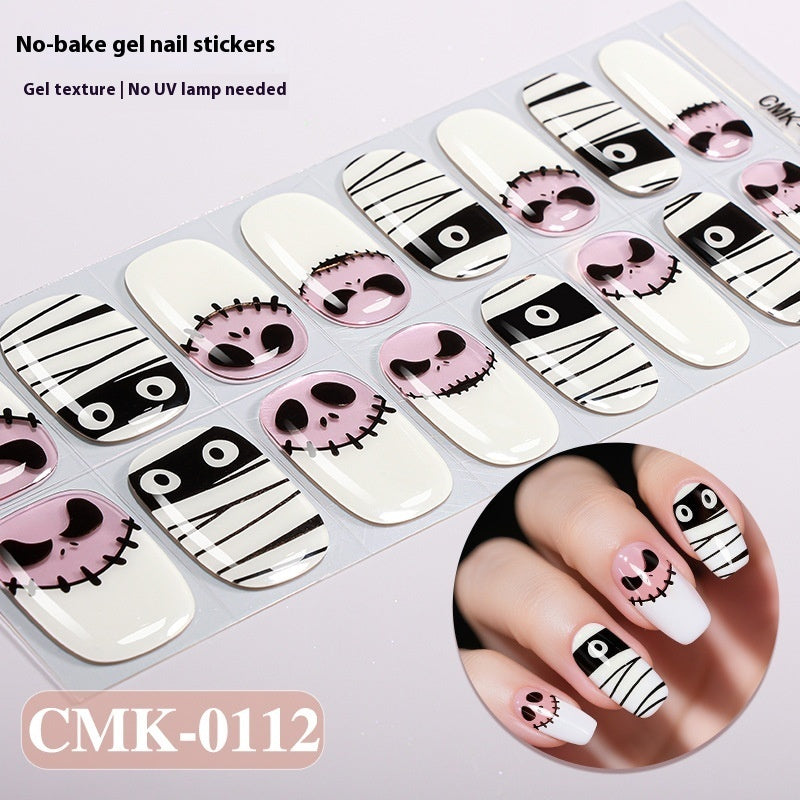 New Halloween Luminous Baking-free Gel Nail Stickers