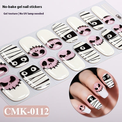 New Halloween Luminous Baking-free Gel Nail Stickers