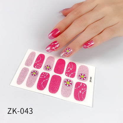 Internet Celebrity Gradient Onion Powder Little Nail Stickers