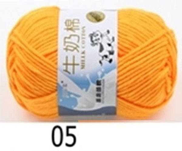 5-Strand Milk Cotton Wool Woven Medium Thickness Doll Slippers Yarn