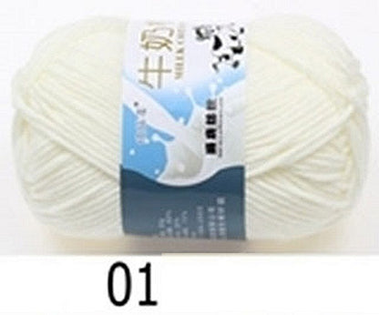 5-Strand Milk Cotton Wool Woven Medium Thickness Doll Slippers Yarn