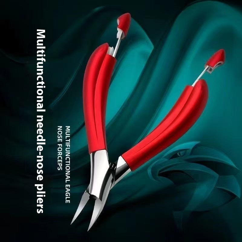 Ingrown Nail Bent Nose Plier Pedicure Nail Cuticle Nipper Stainless Steel