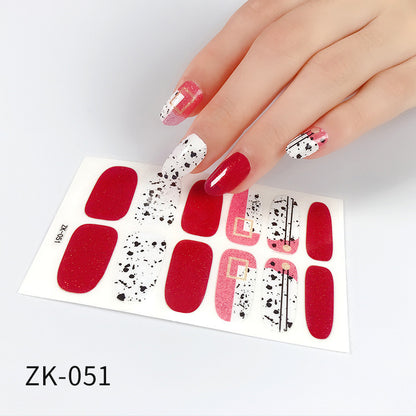 Internet Celebrity Gradient Onion Powder Little Nail Stickers
