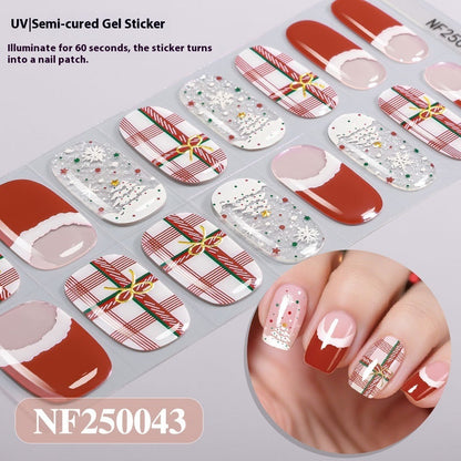 Semi-cured New Christmas Gel Nail Stickers