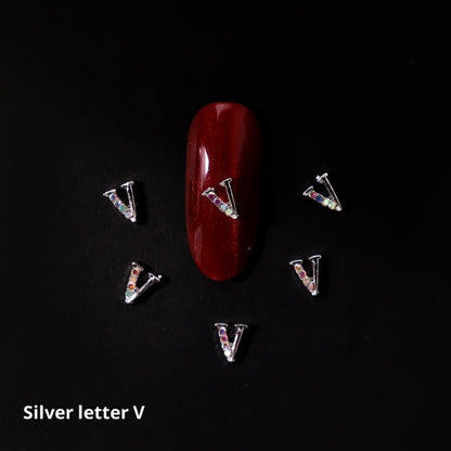26 Letter Alloy Nail Ornament Nail Crystal